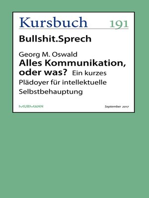 cover image of Alles Kommunikation, oder was?